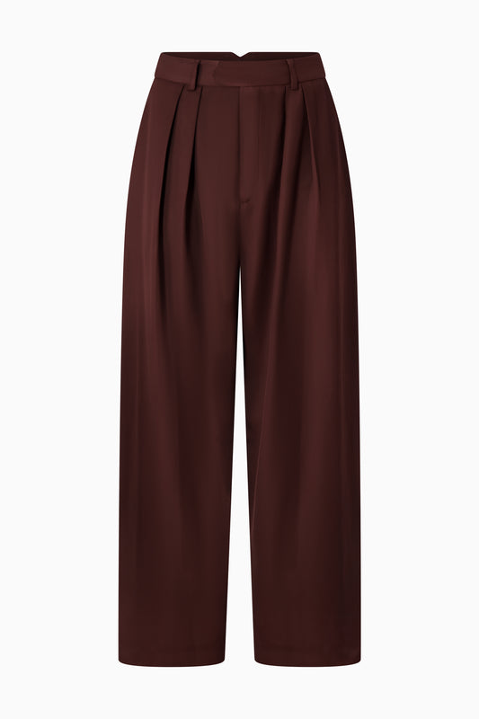 Wide Leg Pleated Trousers