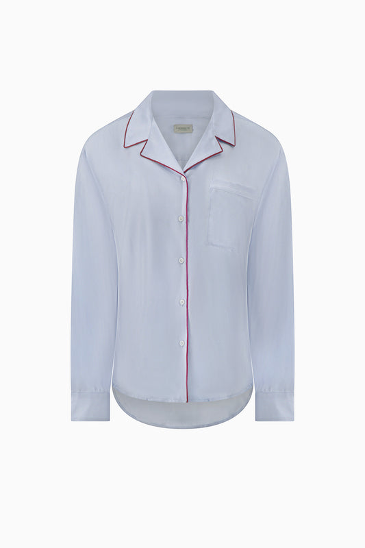 Notched Collar Shirt Piped - Glacier