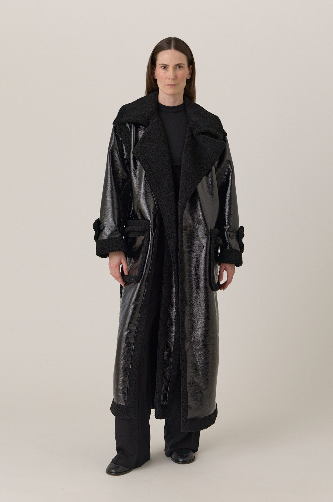 Shearling Oversized Split Coat