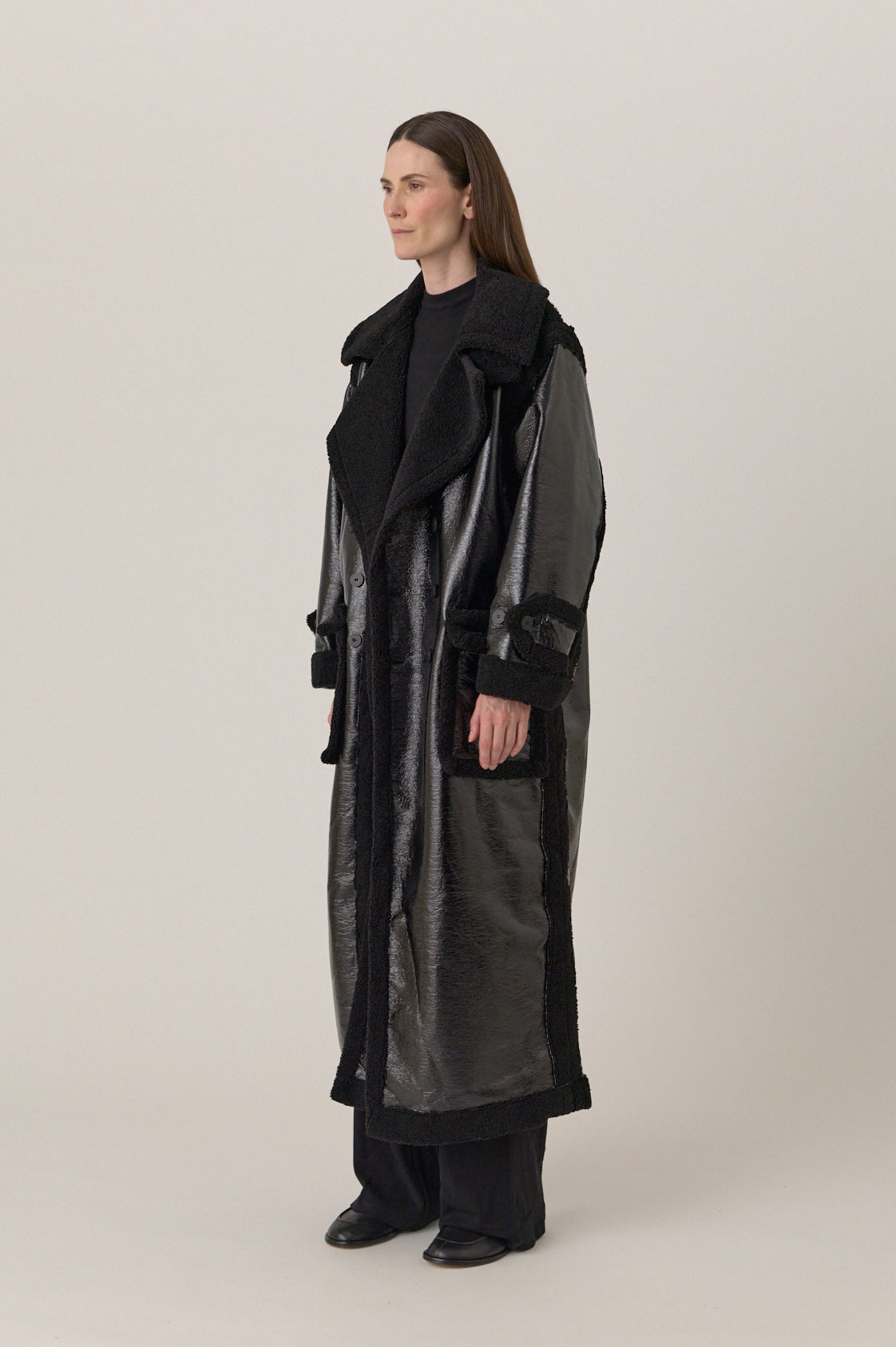 Shearling Oversized Split Coat