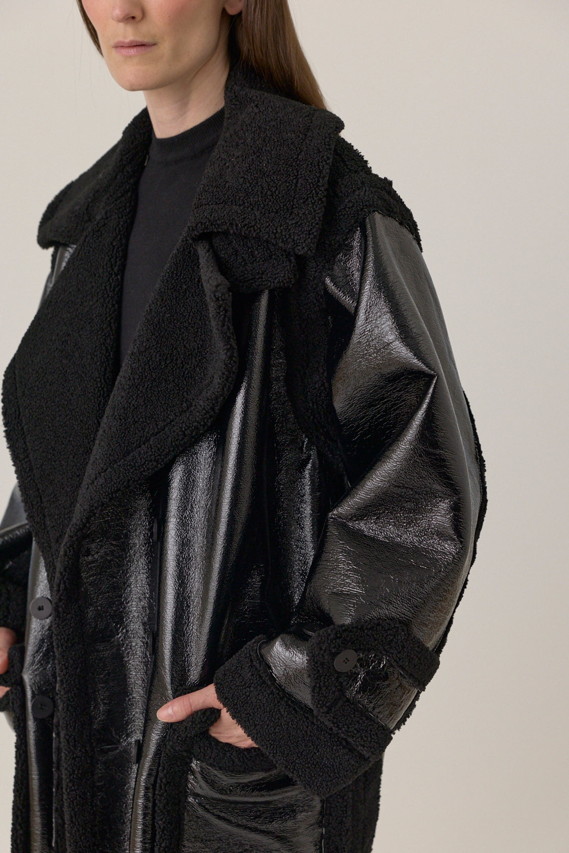 Shearling Oversized Split Coat