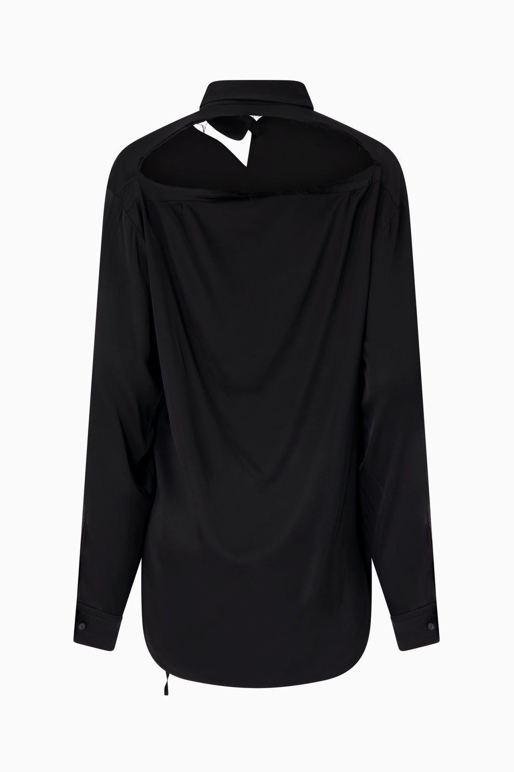 Oversized Satin Cut-Out Shirt