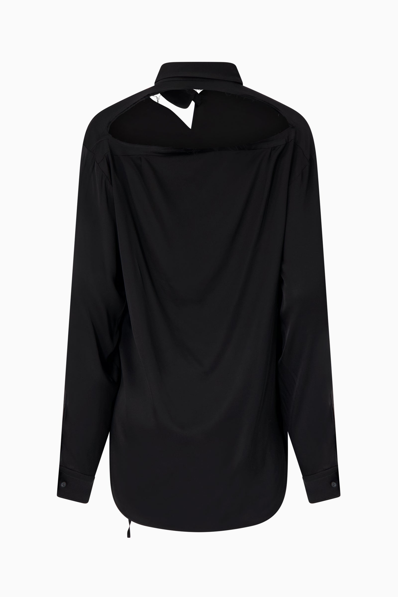 Oversized Satin Cut-Out Shirt
