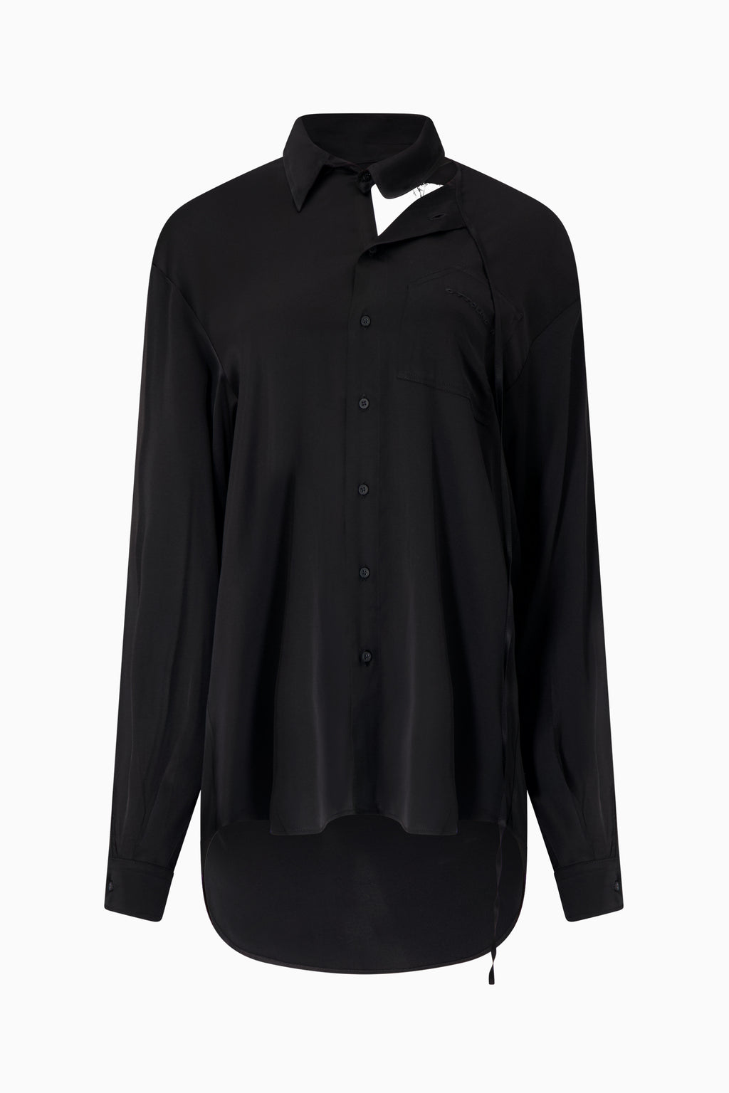 Oversized Satin Cut-Out Shirt