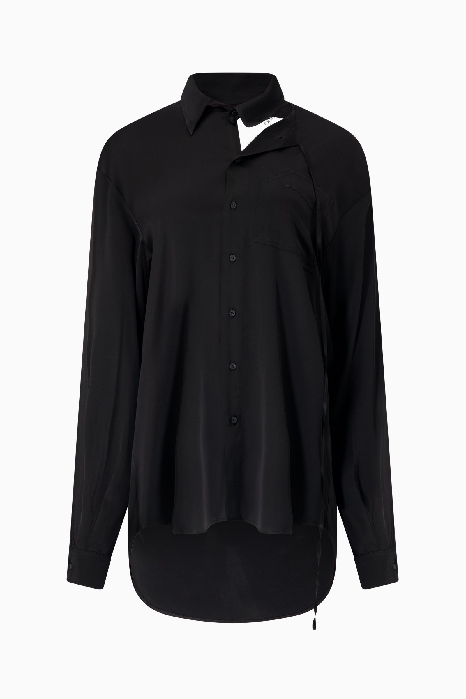 Oversized Satin Cut-Out Shirt
