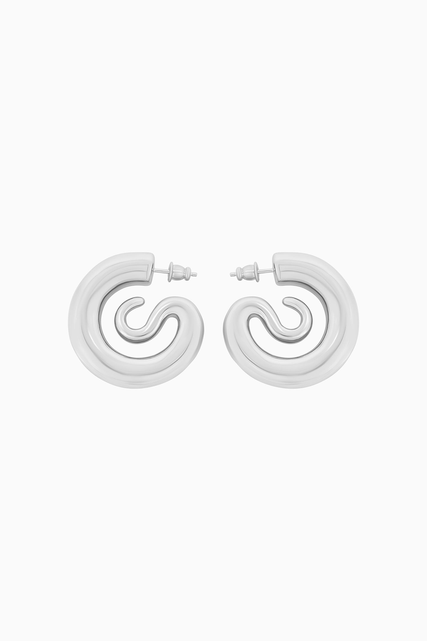 Serpent Hoops Small - Silver