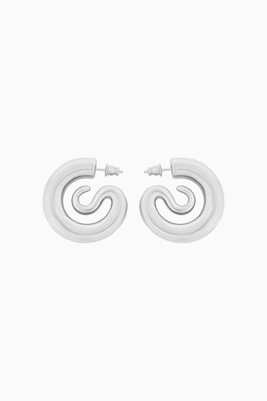 Serpent Hoops Small - Silver