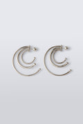 Pierced Solar Hoops - Silver
