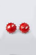 Dome Earrings - Red