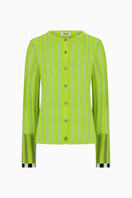 Pleated Cardigan with Alpaca Trim