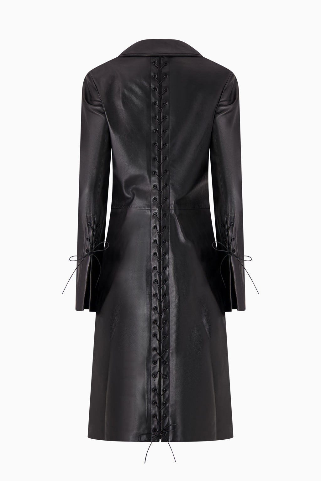 Leather Lace-Up Coat