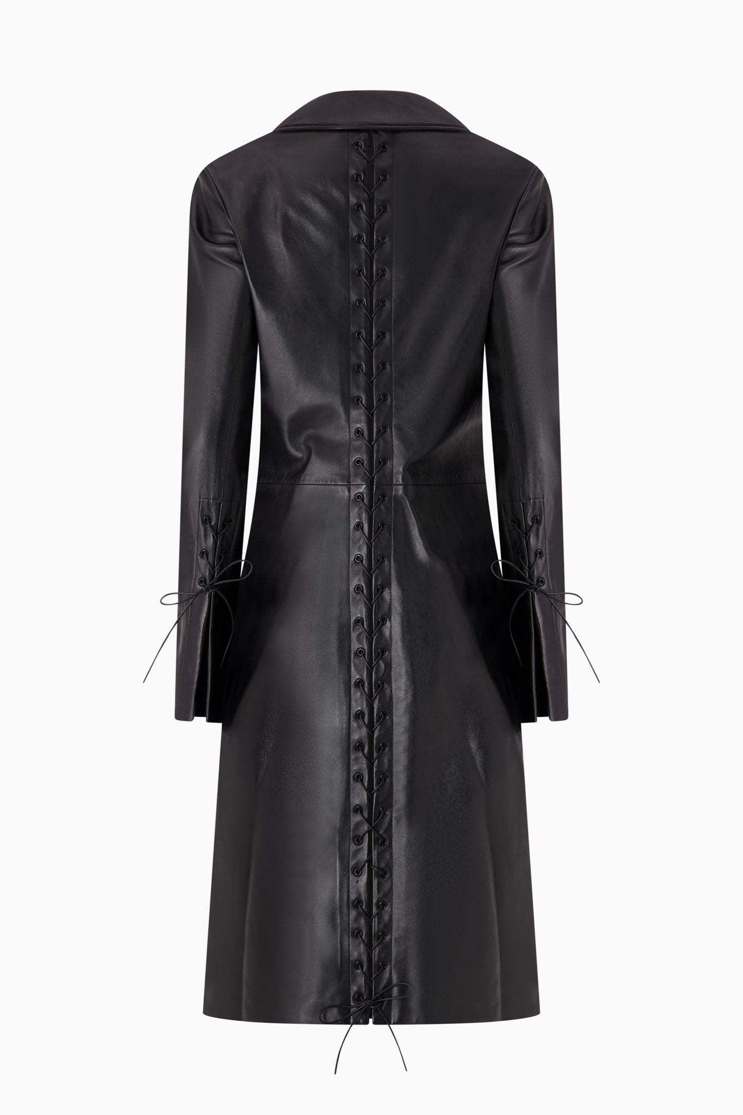 Leather Lace-Up Coat