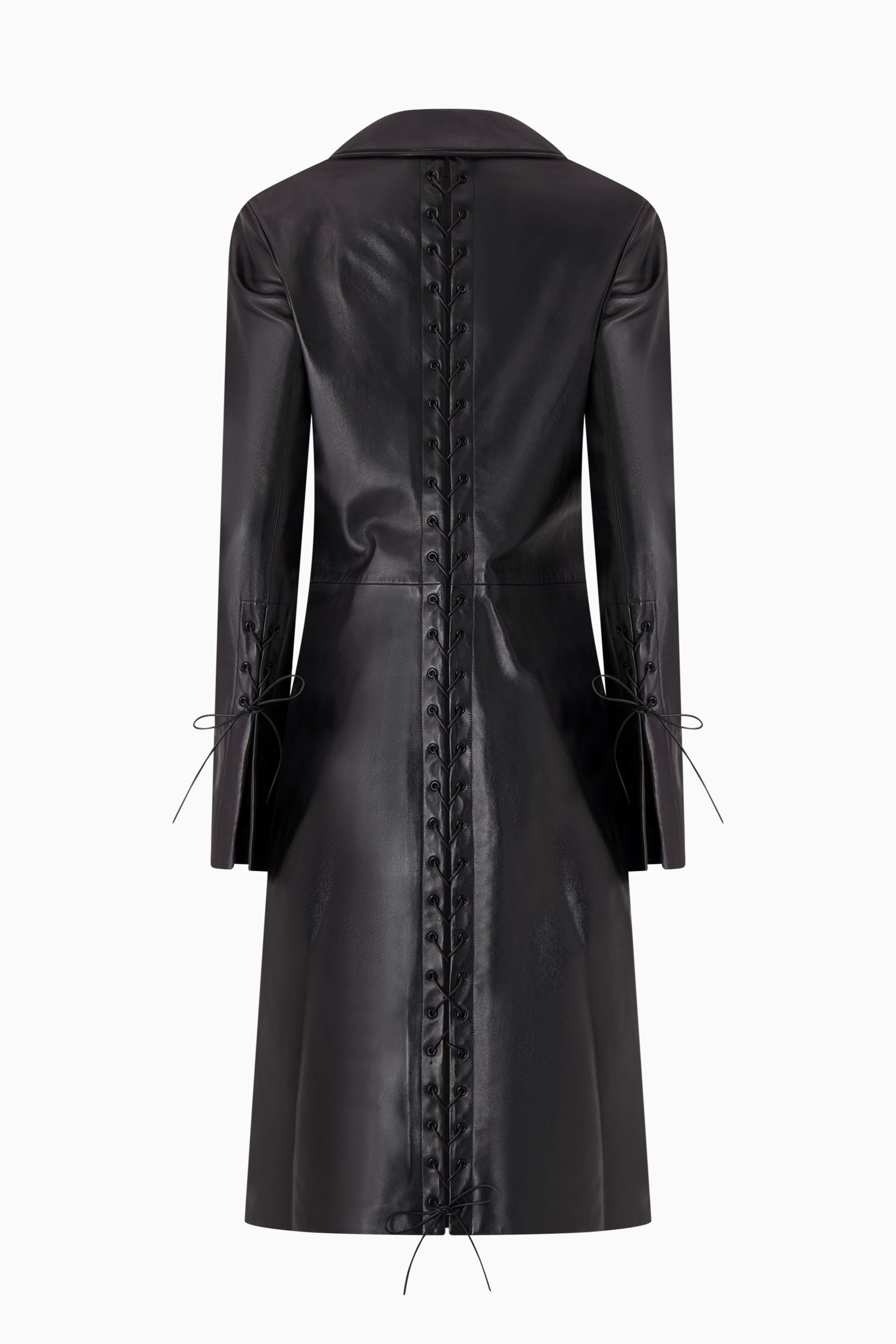 Leather Lace-Up Coat
