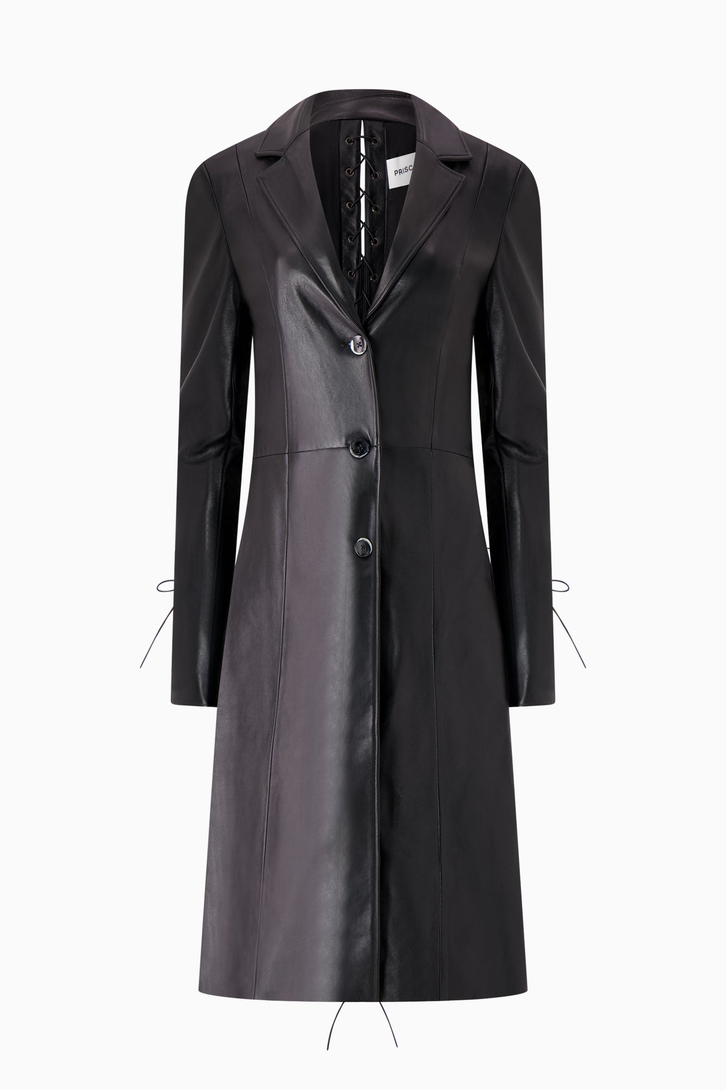 Leather Lace-Up Coat