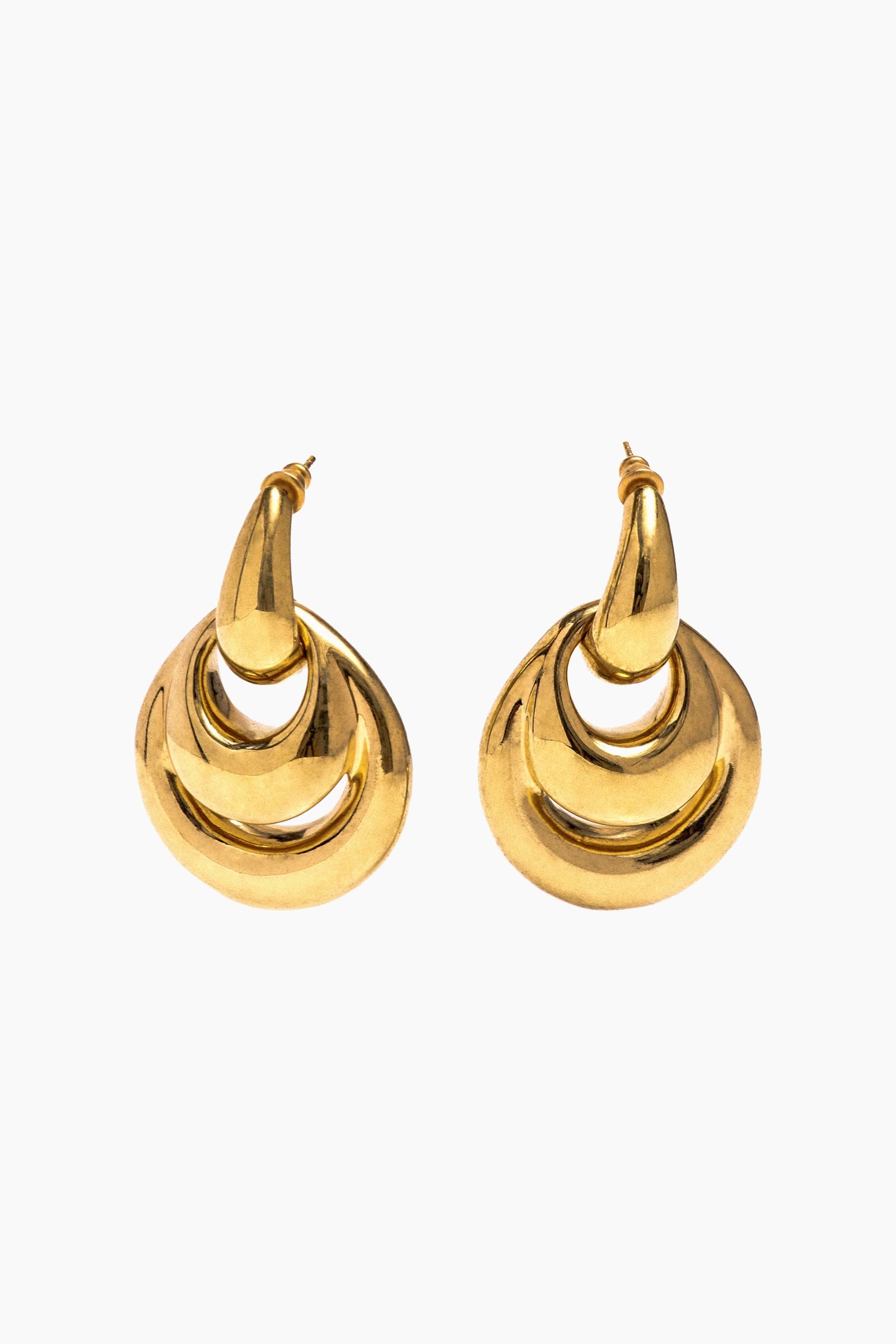 Blow Up Drop Earrings - Gold