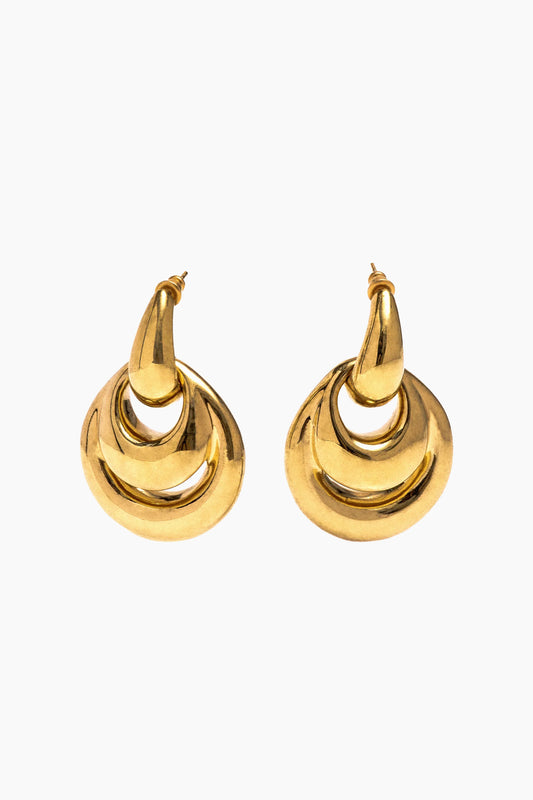 Blow Up Drop Earrings - Gold