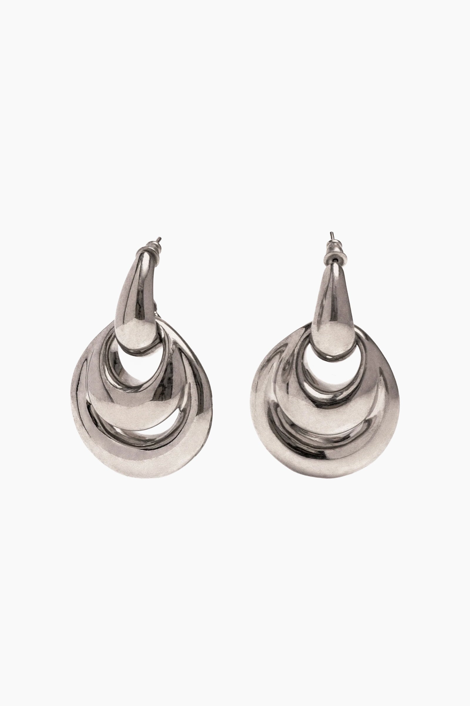 Blow Up Drop Earrings - Silver