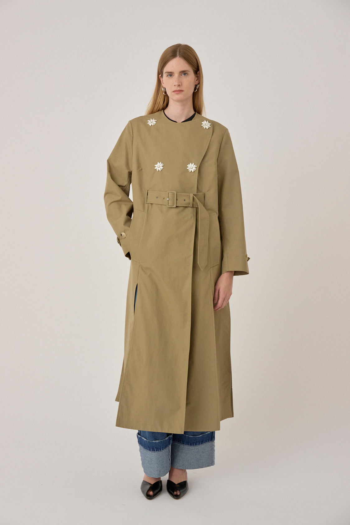 Belted Long Trench Coat