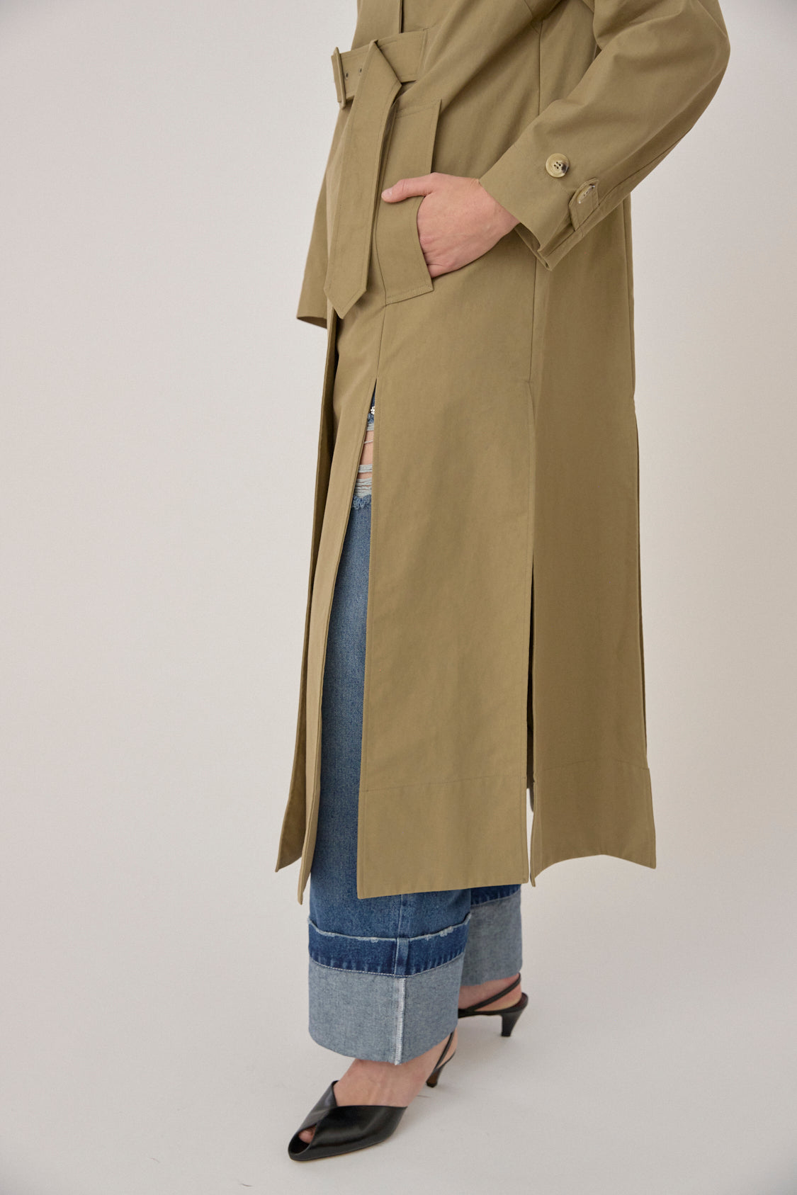 Belted Long Trench Coat