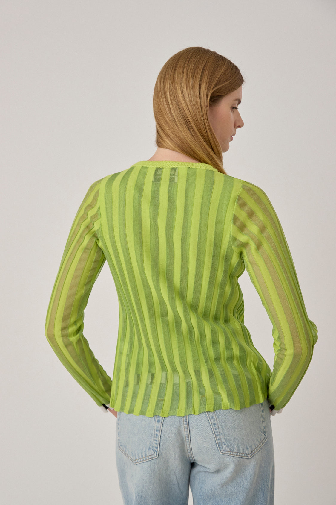 Pleated Cardigan with Alpaca Trim