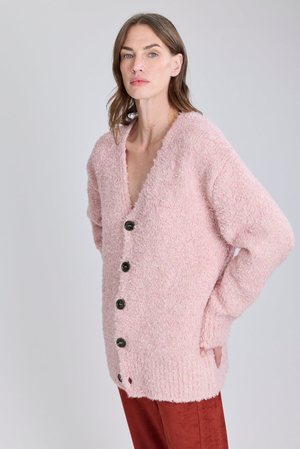 Oversized Cardigan - Powder Pink