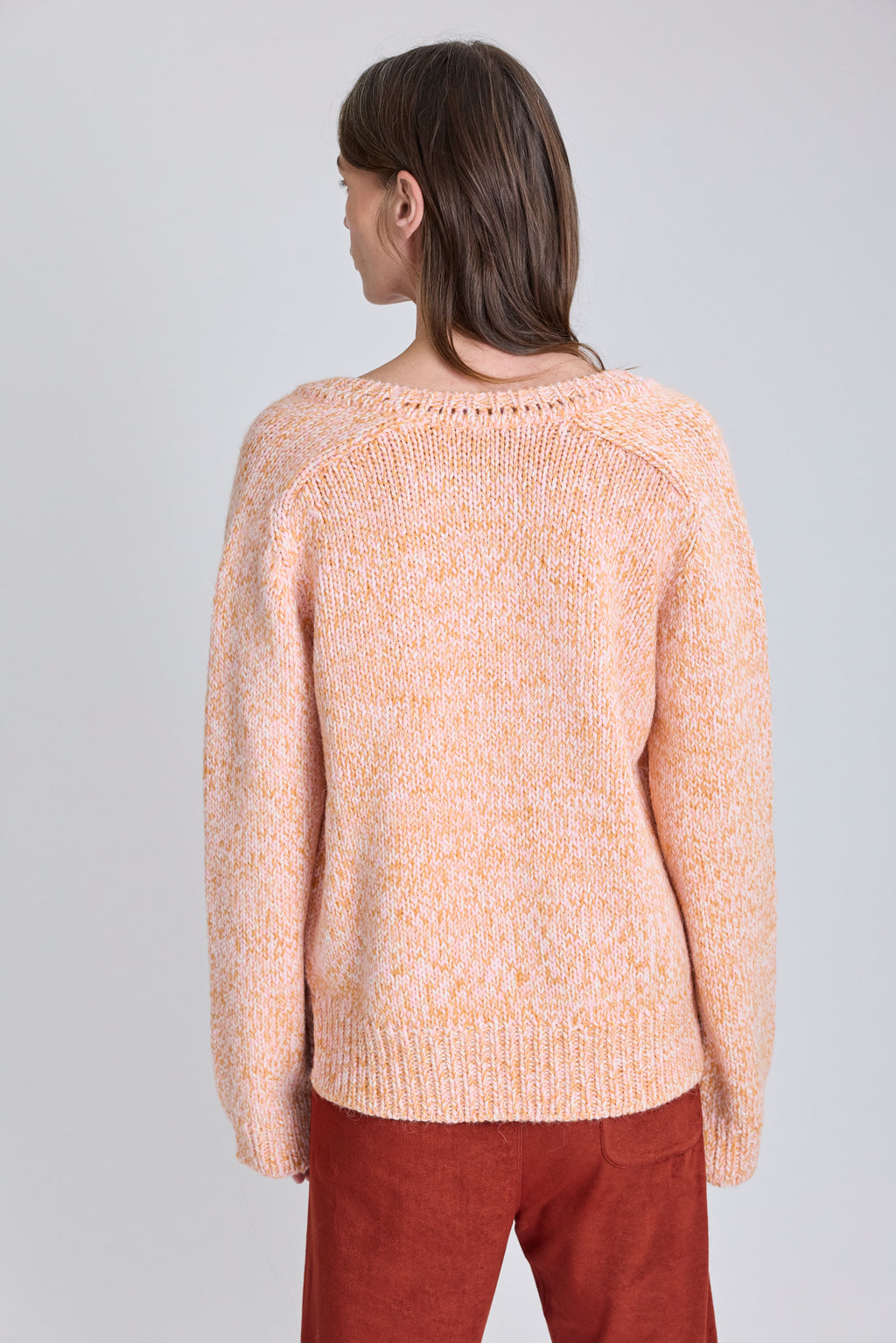 Split Crewneck Sweater - Apricot Melange