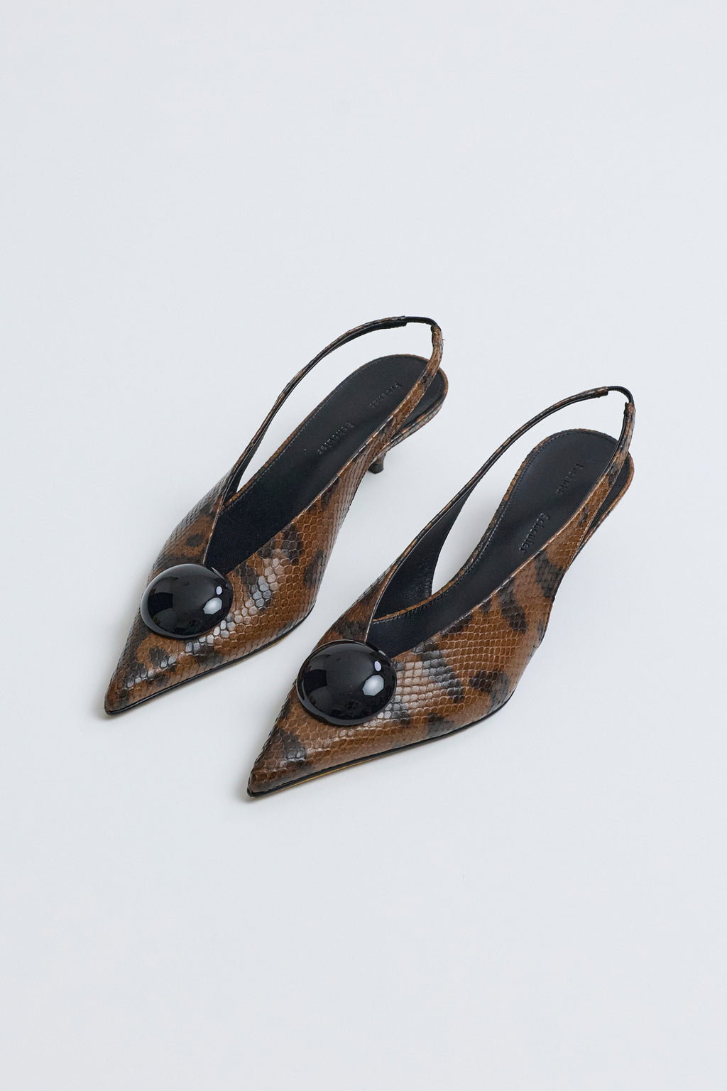 Dome Slash Slingbacks - Embossed Python