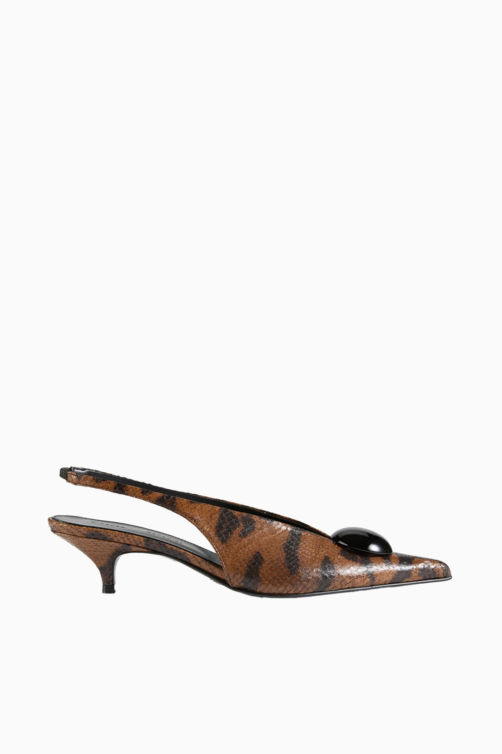 Dome Slash Slingbacks - Embossed Python