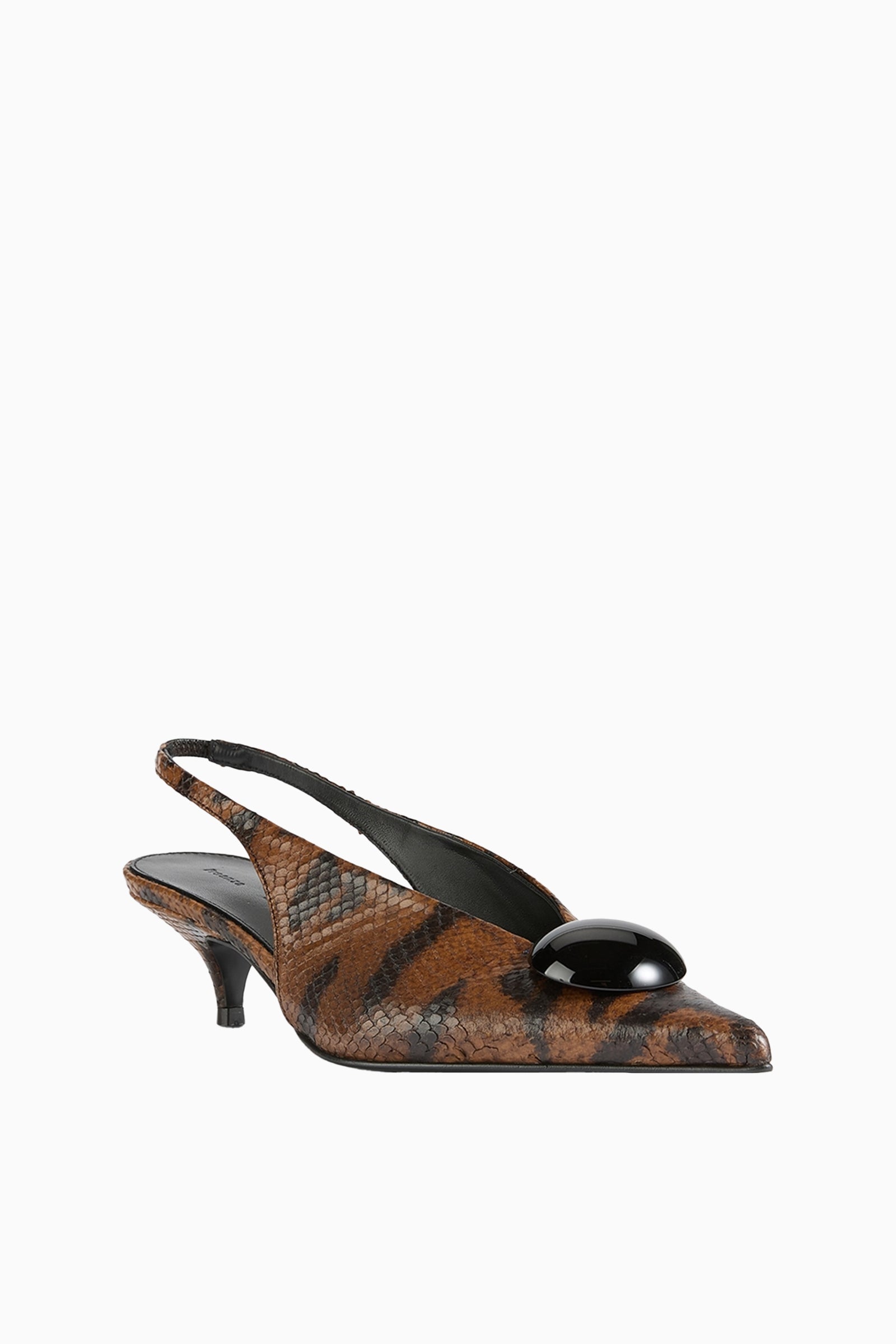 Dome Slash Slingbacks - Embossed Python