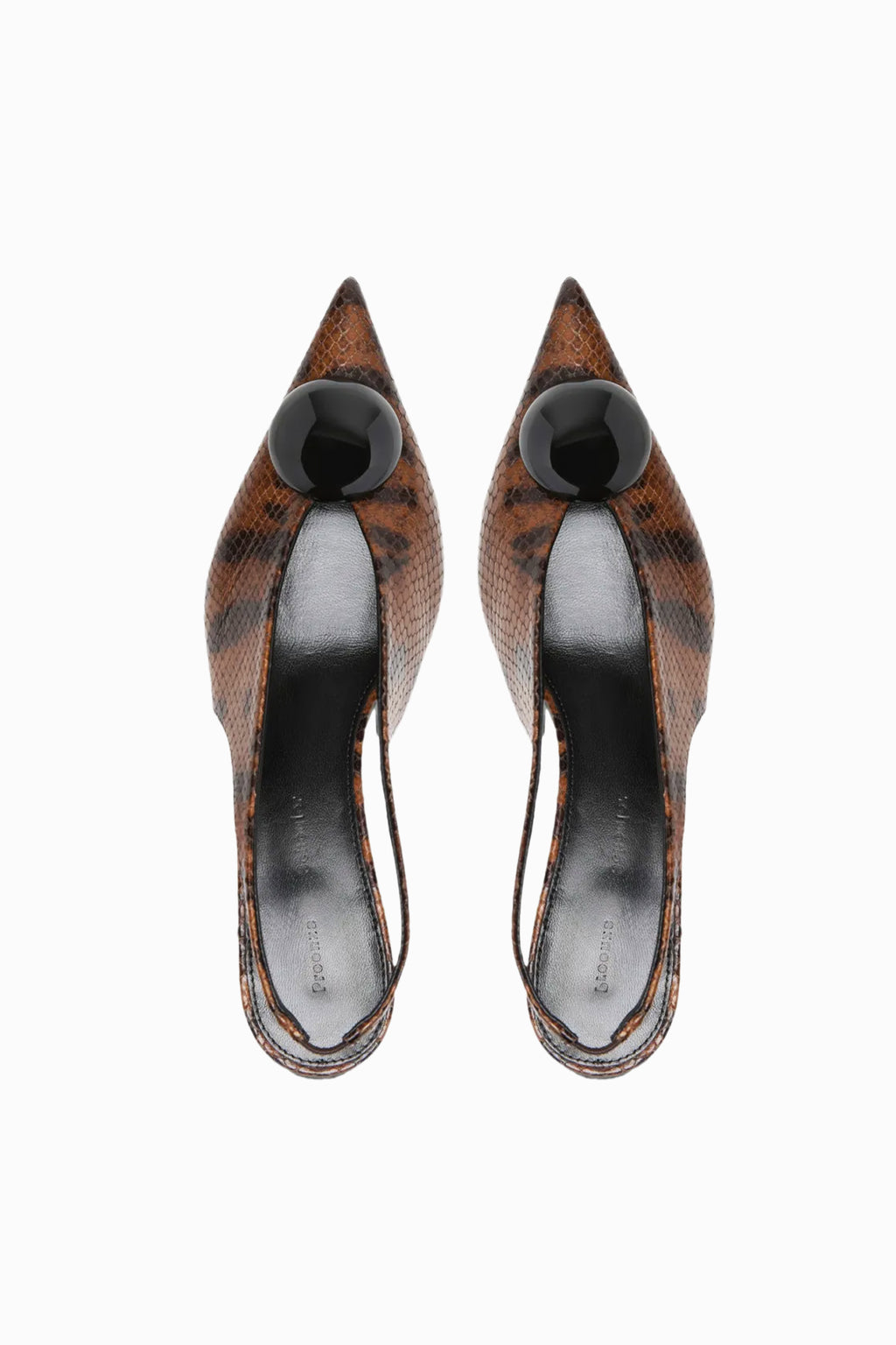 Dome Slash Slingbacks - Embossed Python