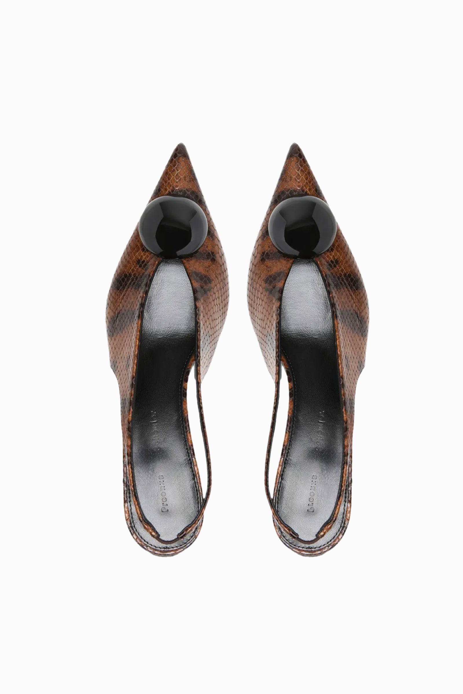 Dome Slash Slingbacks - Embossed Python