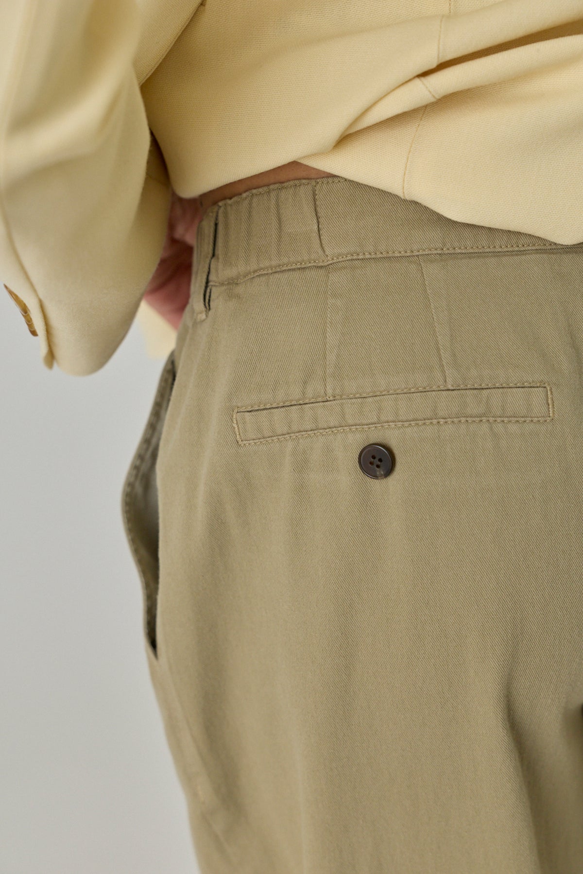 Banding Detail Wide Cotton Pants