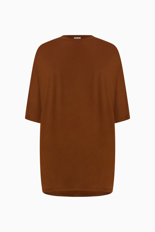Fluid Oversized Tee - Tobacco