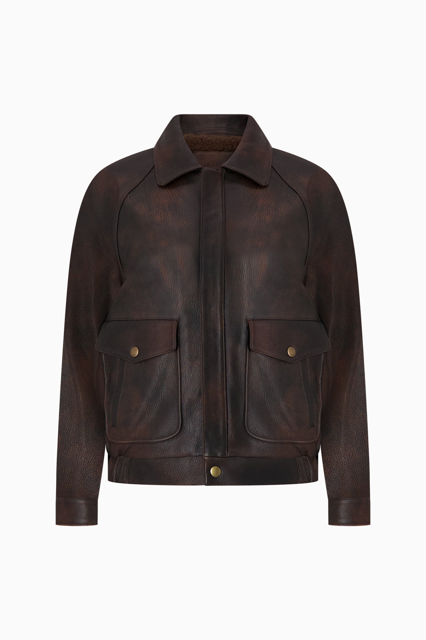 Oversized Shearling Leather Jacket