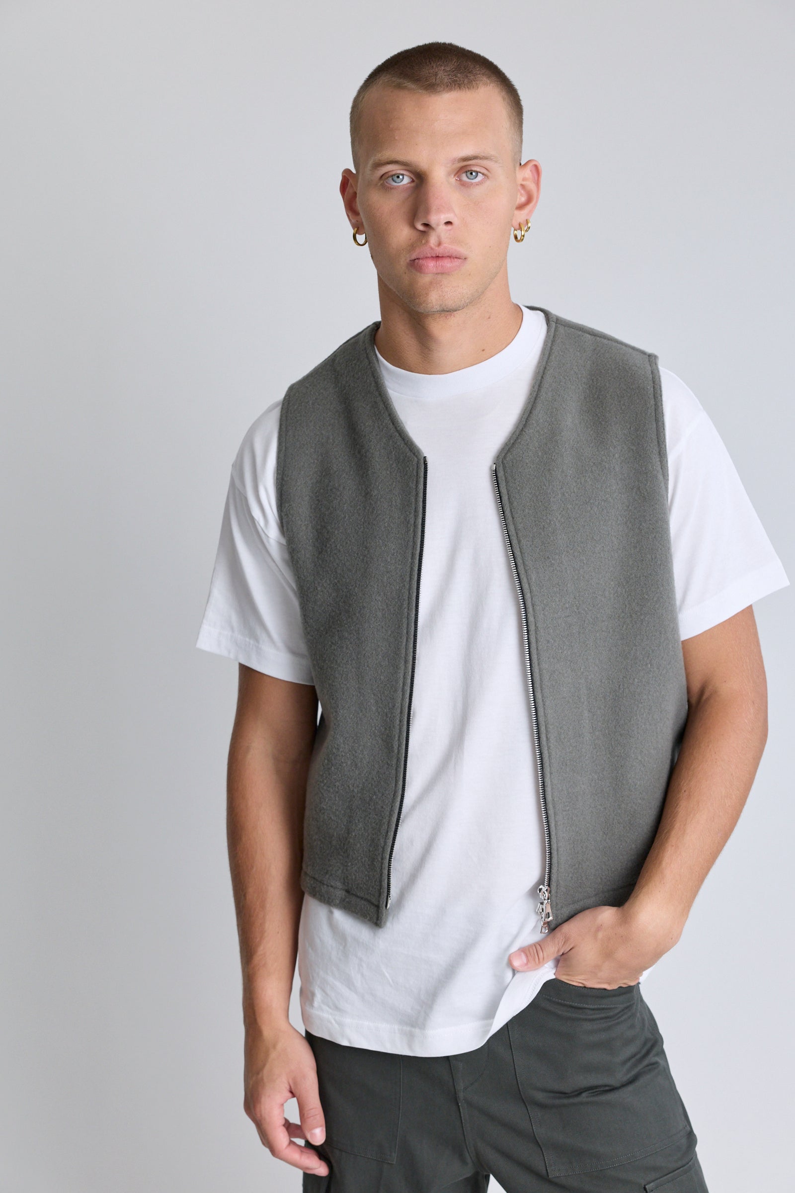 Fleece Gilet - Zinc
