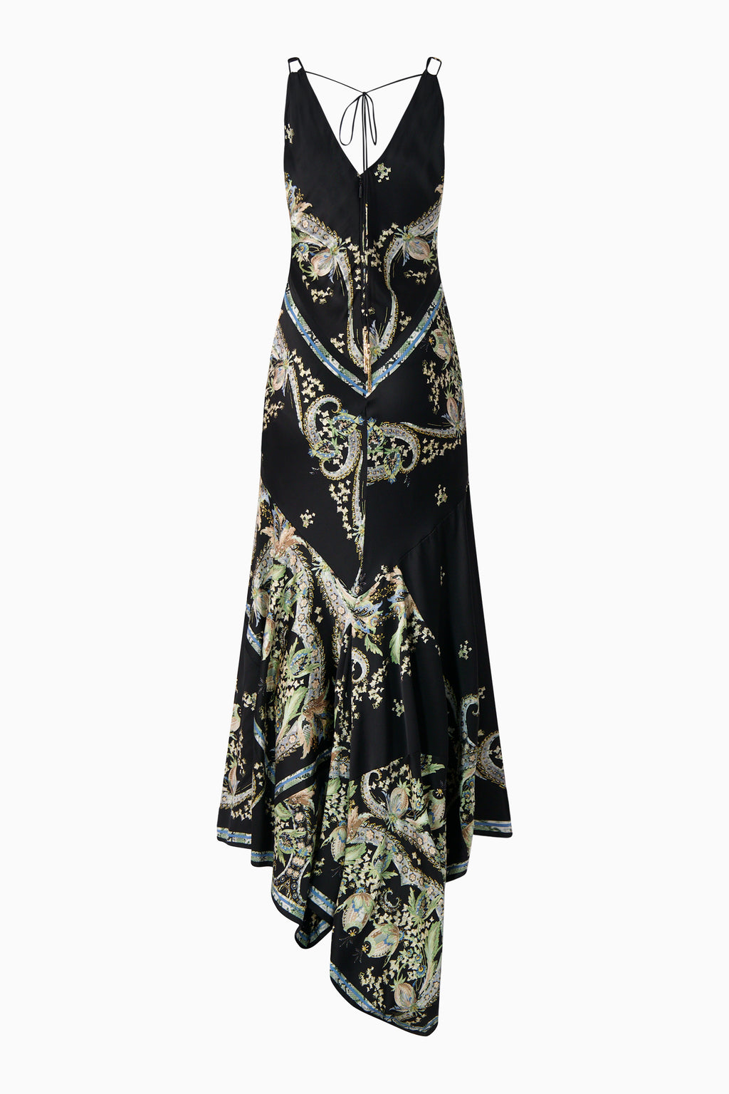 Roberto Cavalli Floral Evening Gown with Metal Tassels