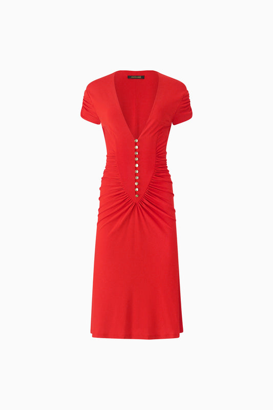 Roberto Cavalli Red Jersey Dress