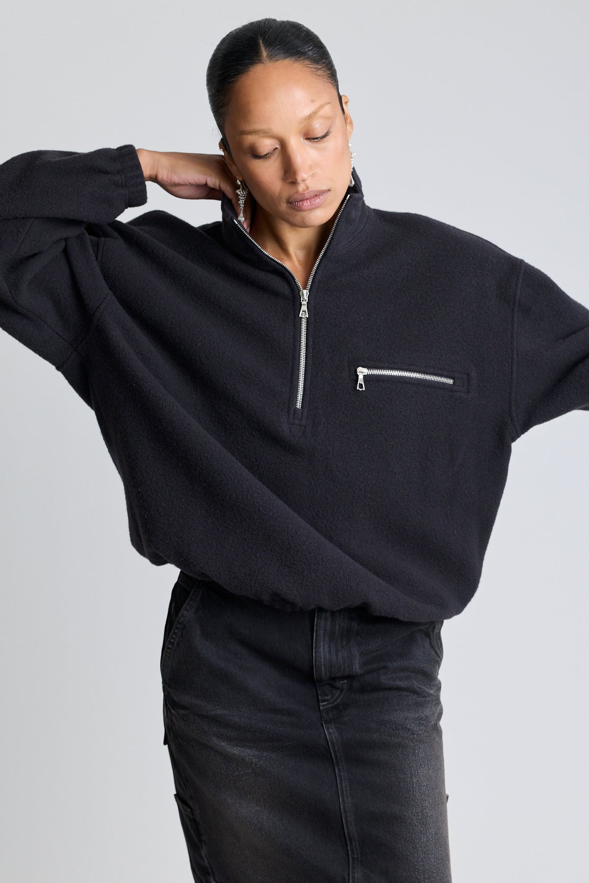 Polar Fleece Sweatshirt - Charbon