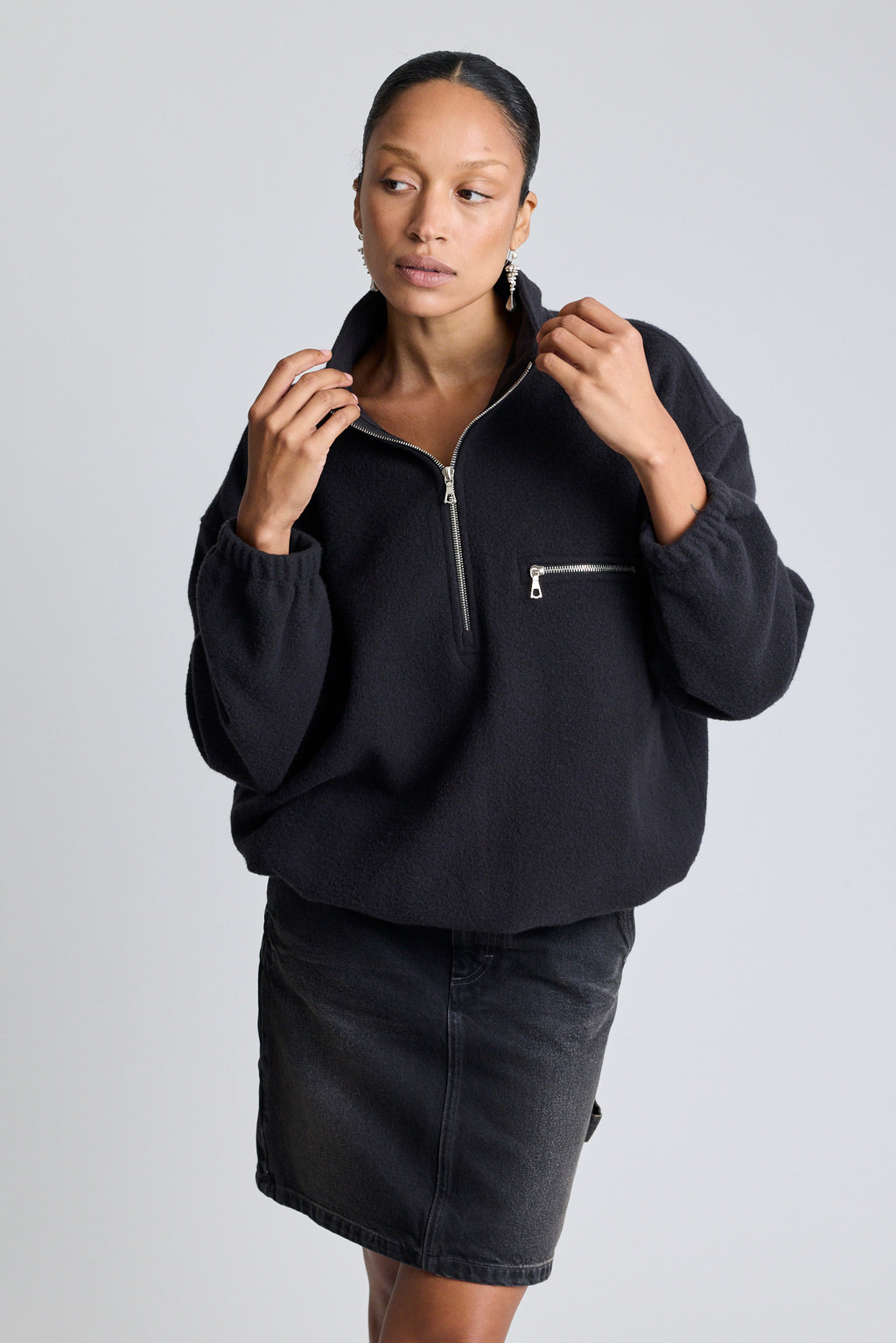 Polar Fleece Sweatshirt - Charbon
