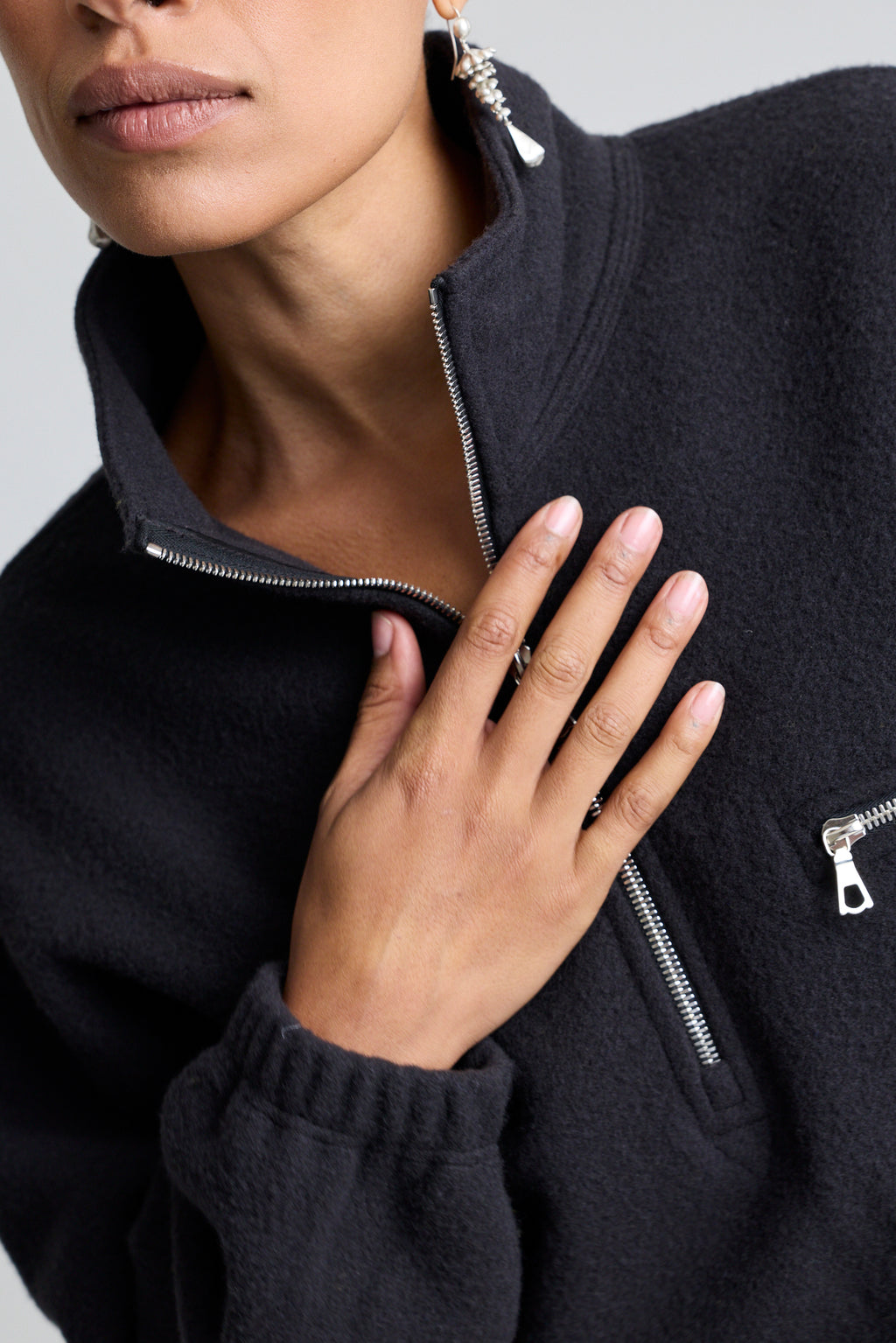 Polar Fleece Sweatshirt - Charbon