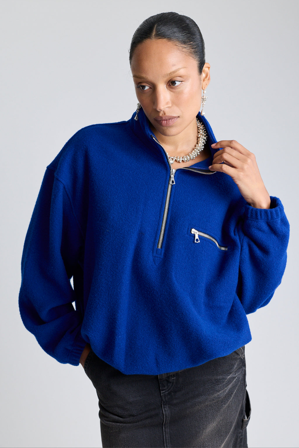 Polar Fleece Sweatshirt - Indigo