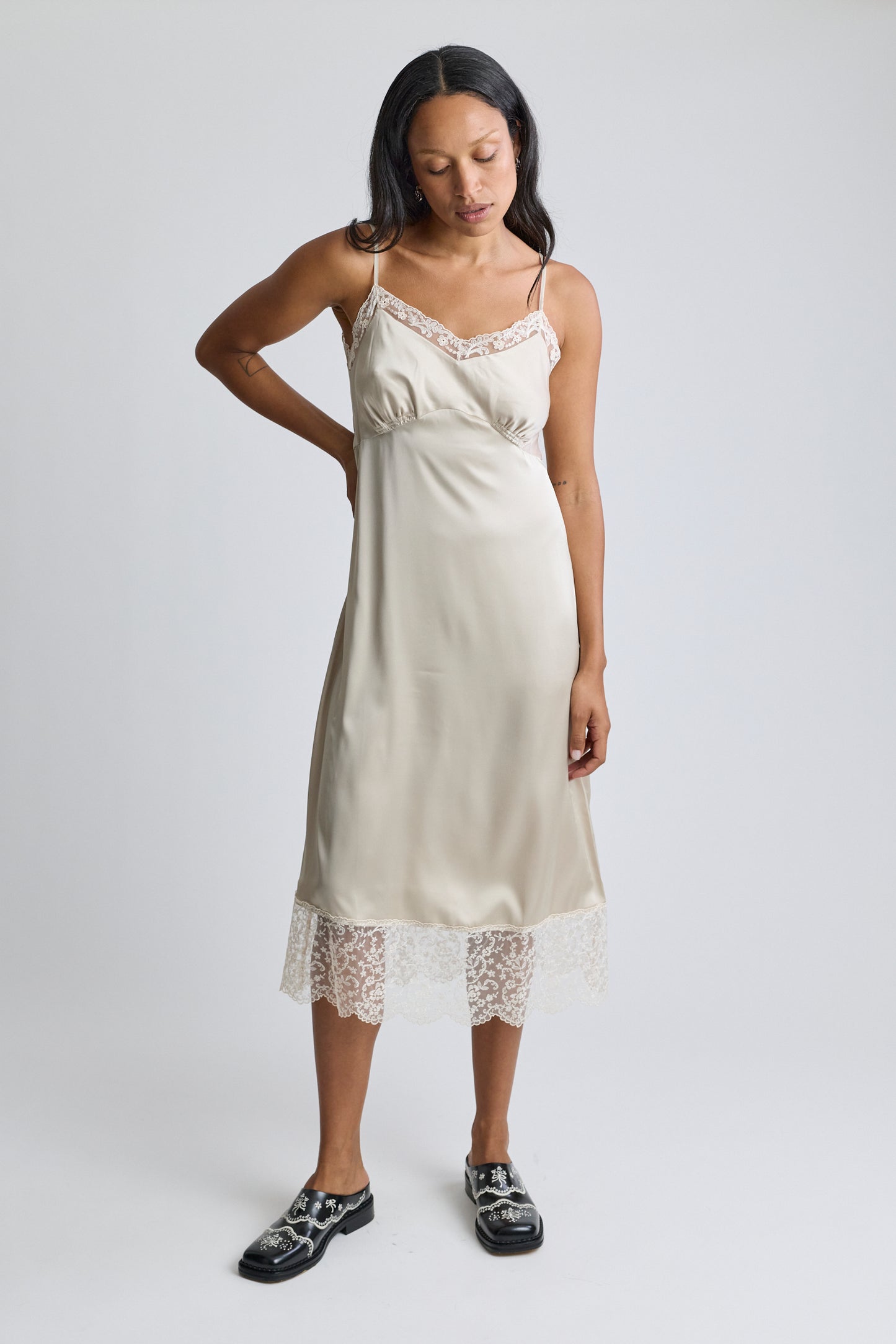 Lace Trim Slip Dress