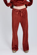 Velvet Flared Pants - Dark Rust
