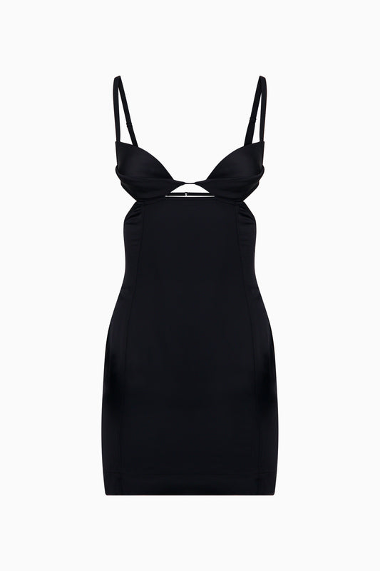 Double Petal Mini Dress - Black