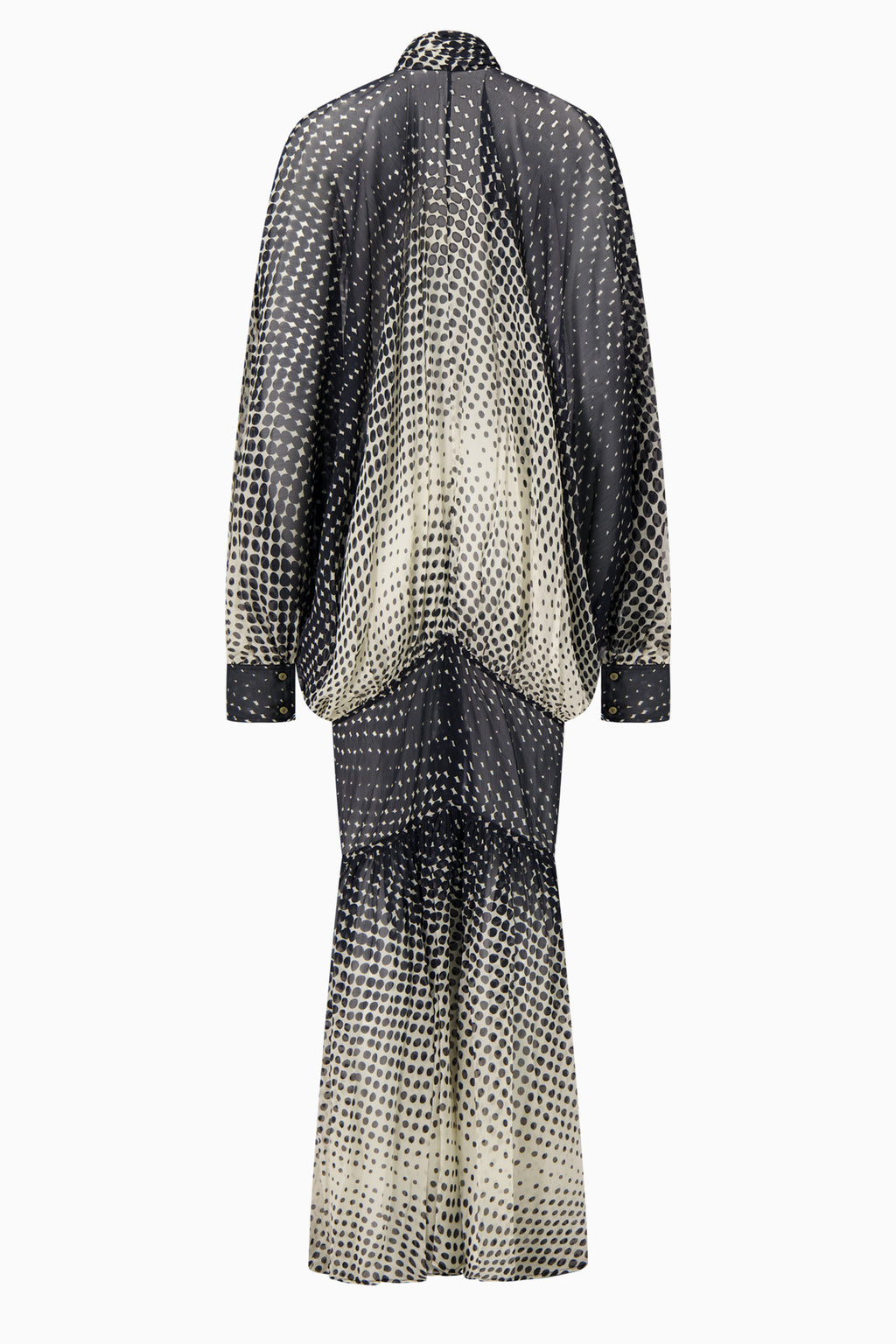 Sheer Halftone Wiggle Dot Batwing Sleeve Caftan