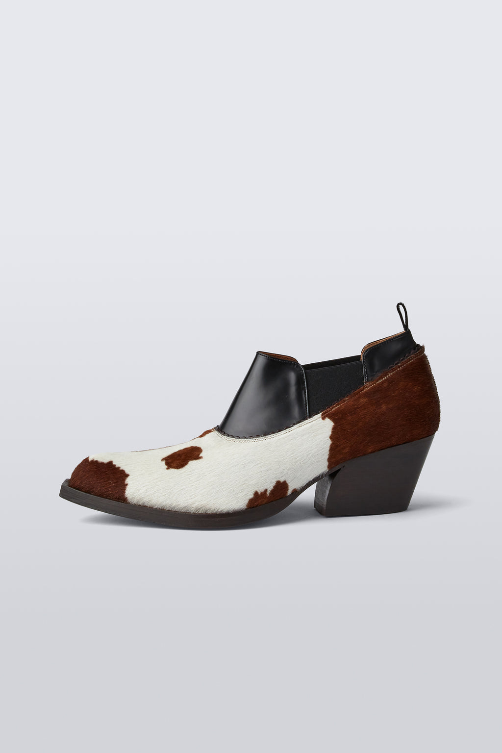 Cow-print Ponyhair Low-cut Boot