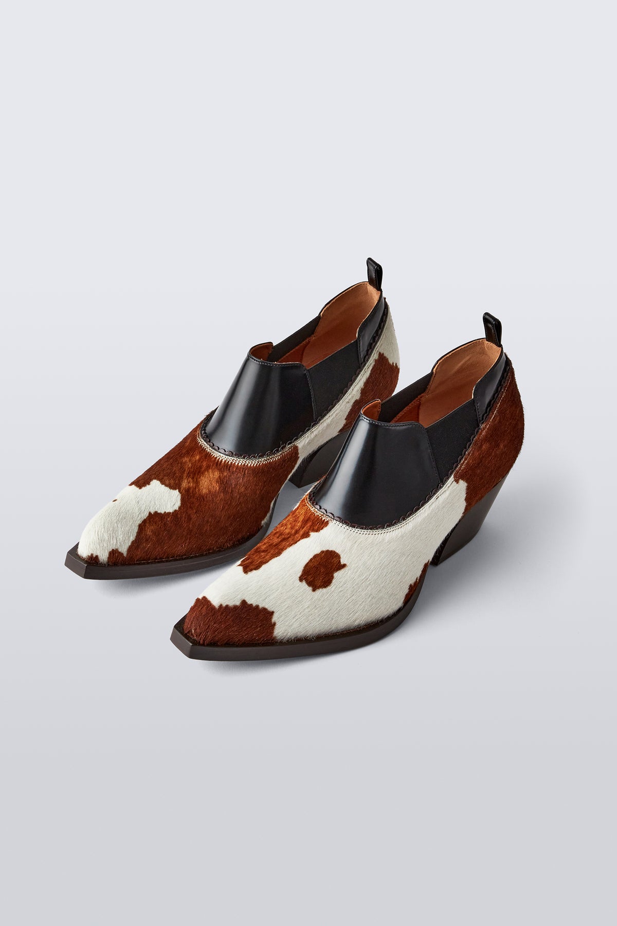 Cow-print Ponyhair Low-cut Boot