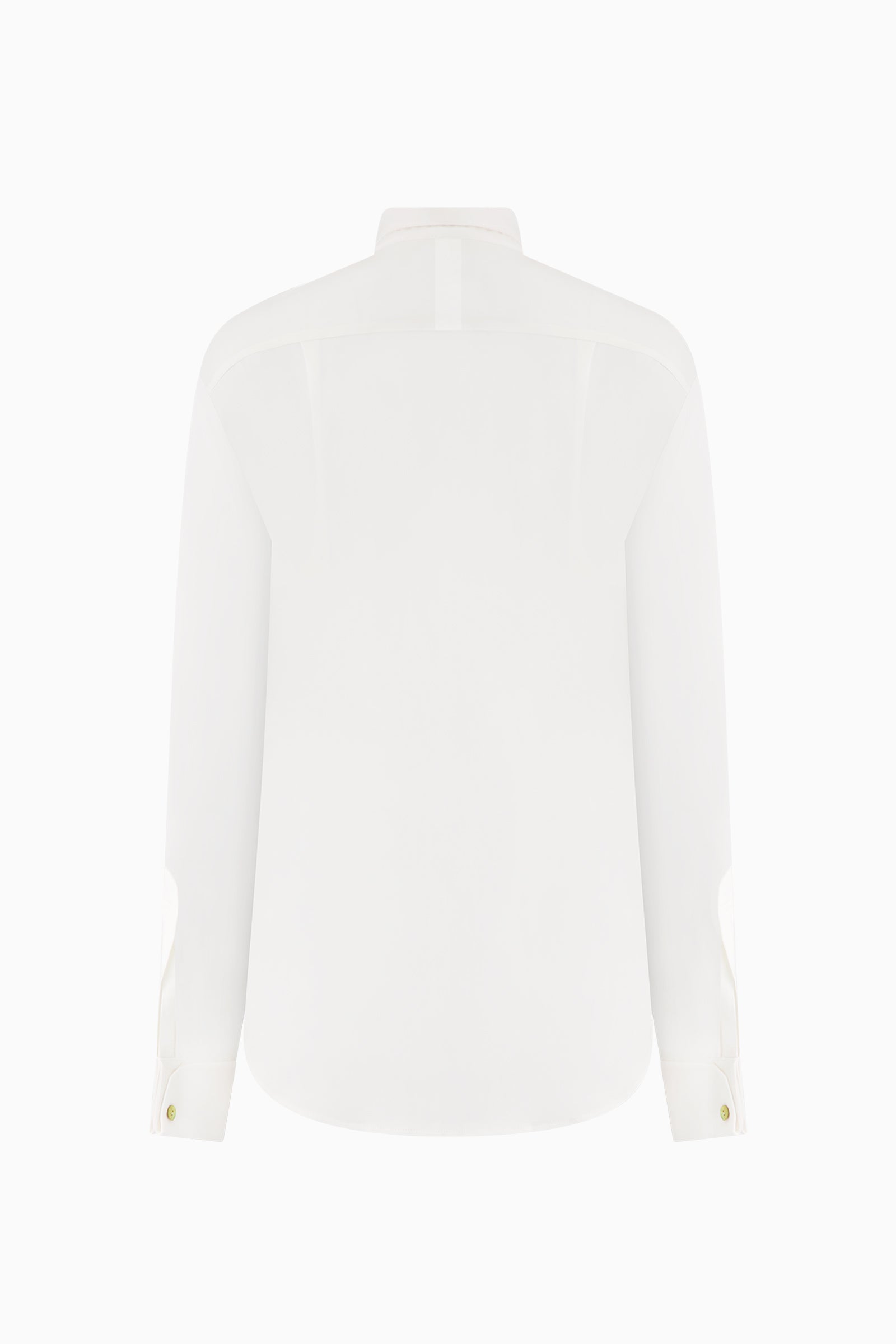 Silk Jersey Winged Collared Shirt - White