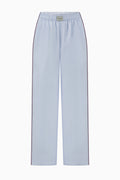Silk Lounge Pant Piped - Glacier