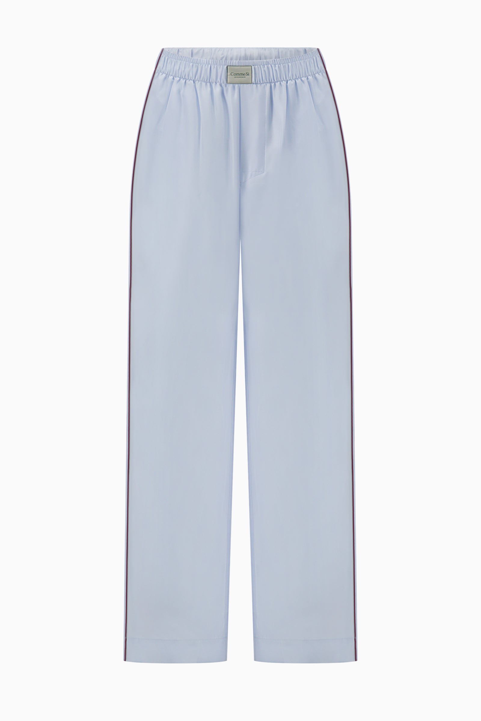 Silk Lounge Pant Piped - Glacier